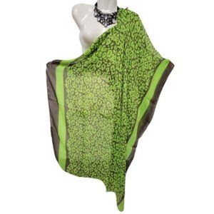 Lime Green Scarf Or Pareo or Sarong or Beach Cover Up in an Animal Print  - NEW